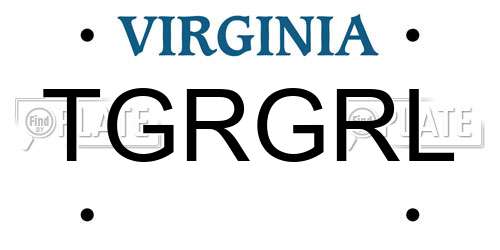 TGRGRL Virginia License Plate