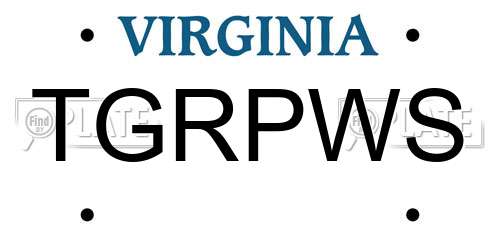 TGRPWS Virginia License Plate