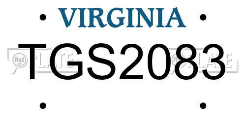 TGS2083 Virginia License Plate