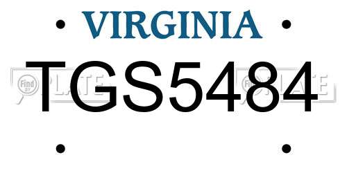 TGS5484 Virginia License Plate