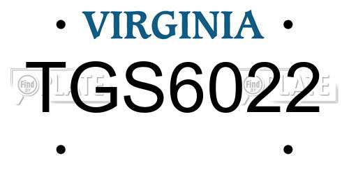 TGS6022 Virginia License Plate