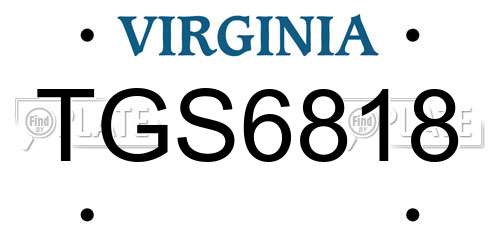 TGS6818 Virginia License Plate