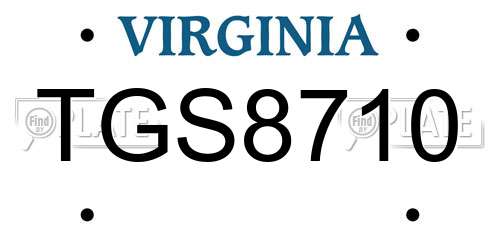 TGS8710 Virginia License Plate