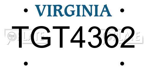 TGT4362 Virginia License Plate