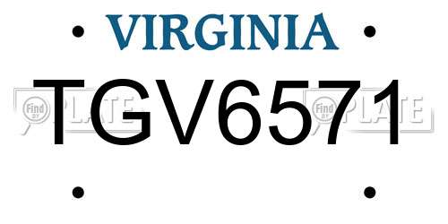 TGV6571 Virginia License Plate