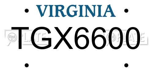 TGX6600 Virginia License Plate