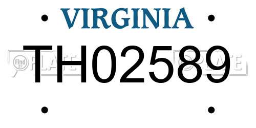 TH02589 Virginia License Plate