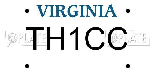 TH1CC Virginia License Plate