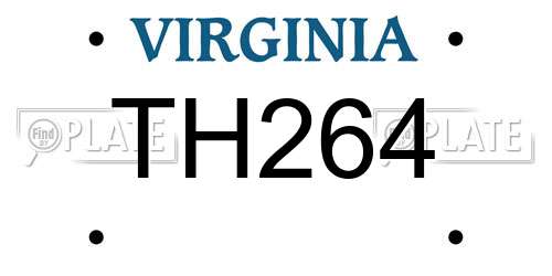 TH264 Virginia License Plate