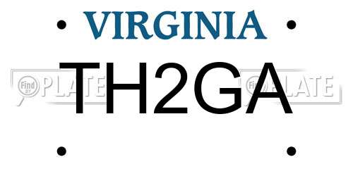 TH2GA Virginia License Plate