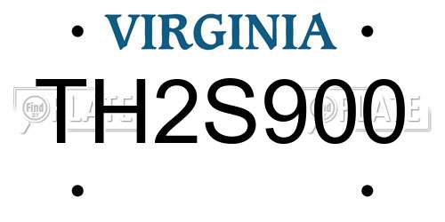 TH2S900 Virginia License Plate