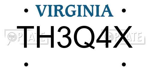 TH3Q4X Virginia License Plate