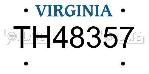 TH48357 Virginia License Plate