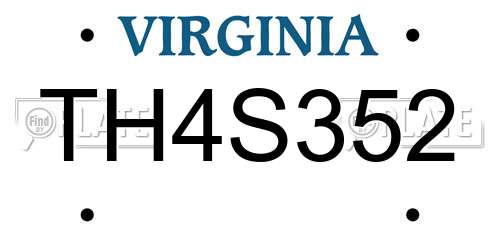 TH4S352 Virginia License Plate