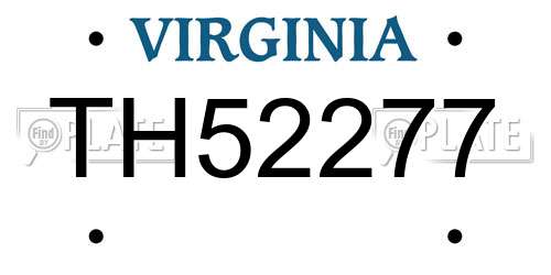 TH52277 Virginia License Plate