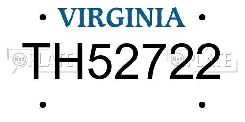 TH52722 Virginia License Plate