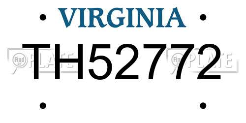 TH52772 Virginia License Plate
