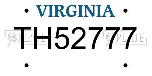 TH52777 Virginia License Plate