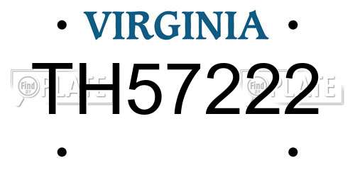TH57222 Virginia License Plate