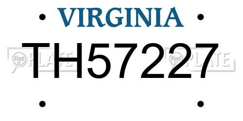 TH57227 Virginia License Plate