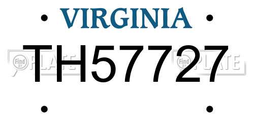 TH57727 Virginia License Plate
