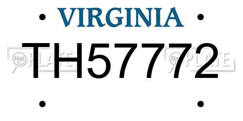 TH57772 Virginia License Plate