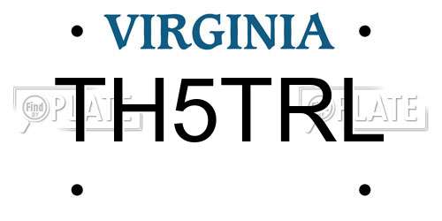TH5TRL Virginia License Plate