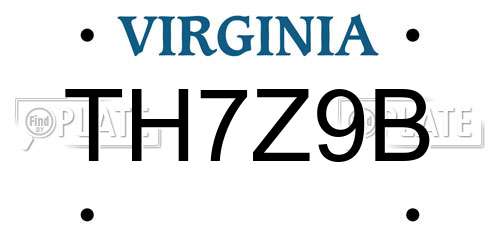 TH7Z9B Virginia License Plate