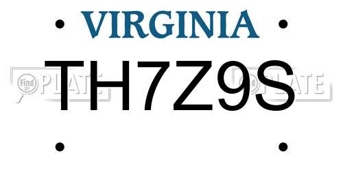 TH7Z9S Virginia License Plate