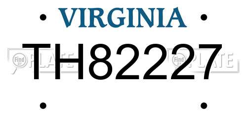 TH82227 Virginia License Plate