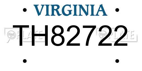TH82722 Virginia License Plate