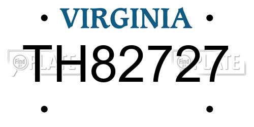 TH82727 Virginia License Plate