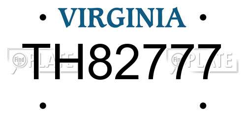 TH82777 Virginia License Plate