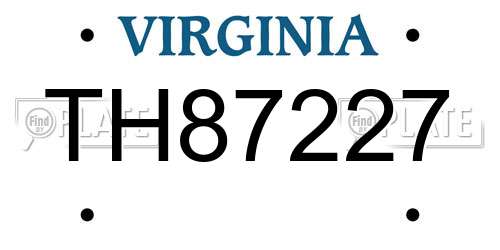 TH87227 Virginia License Plate