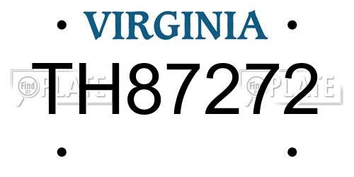 TH87272 Virginia License Plate
