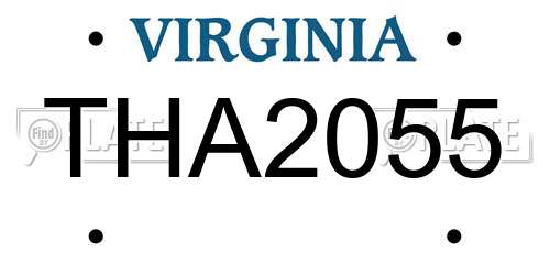 THA2055 Virginia License Plate