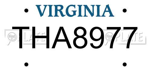 THA8977 Virginia License Plate