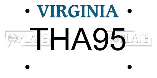 THA95 Virginia License Plate