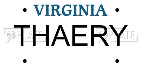 THAERY Virginia License Plate