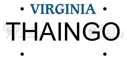 THAINGO Virginia License Plate
