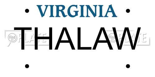 THALAW Virginia License Plate