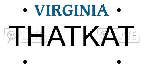 THATKAT Virginia License Plate