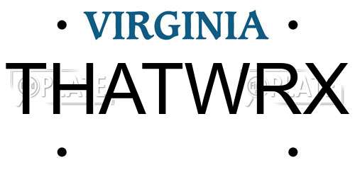THATWRX Virginia License Plate