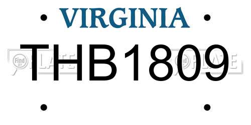 THB1809 Virginia License Plate