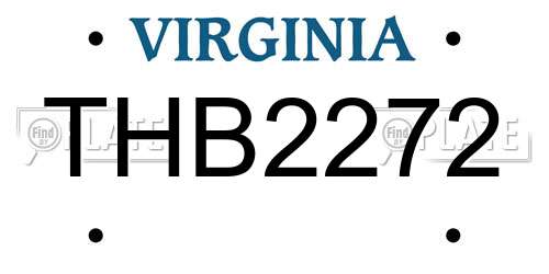 THB2272 Virginia License Plate