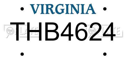 THB4624 Virginia License Plate