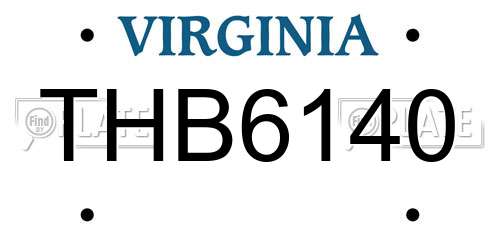 THB6140 Virginia License Plate