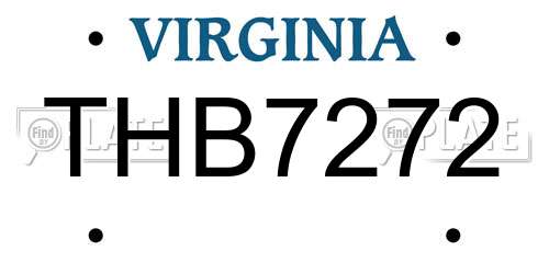 THB7272 Virginia License Plate