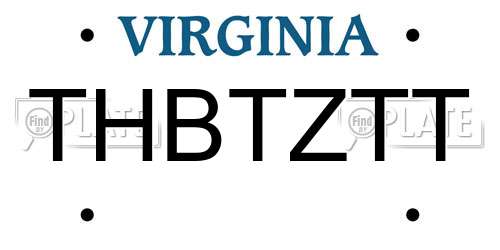 THBTZTT Virginia License Plate