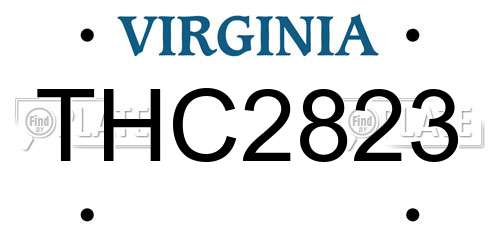 THC2823 Virginia License Plate